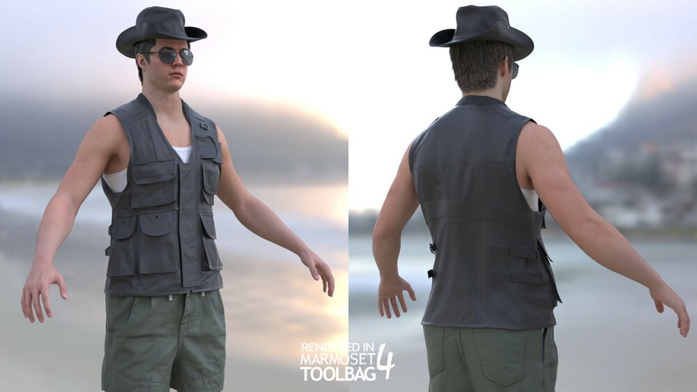 Man - Summer Outfit 13 - Modular - Rigged 