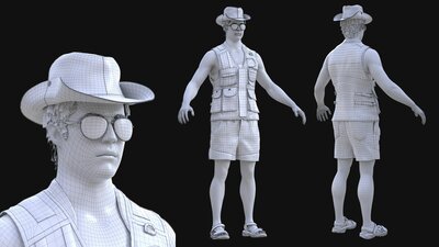 Man - Summer Outfit 13 - Modular - Rigged 