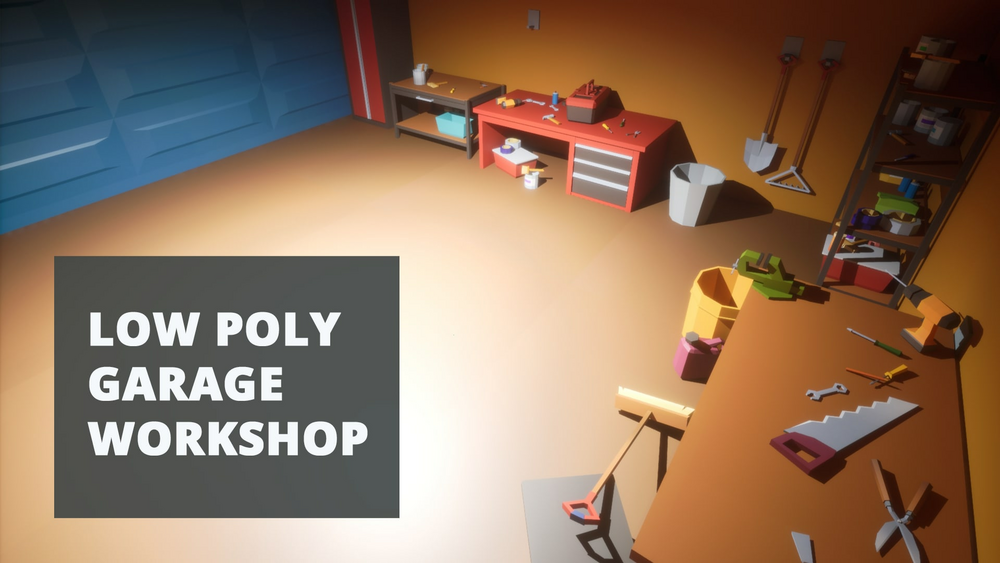 Low poly garage workshop 