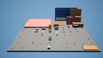 Low poly garage workshop 