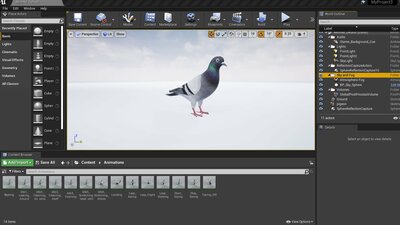 Realistic Animated Rock Pigeon Low-poly 3D model 