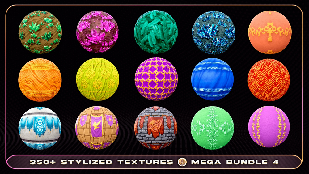 350+ Stylized Textures - Mega Bundle 4 