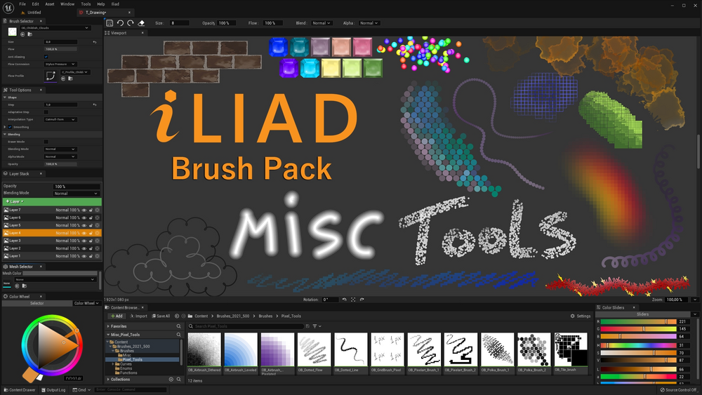 Pixels and Misc Tool Brush Pack for ILIAD 