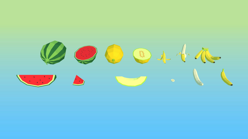 Food Pack: Low Poly Fruits & Vegetables 