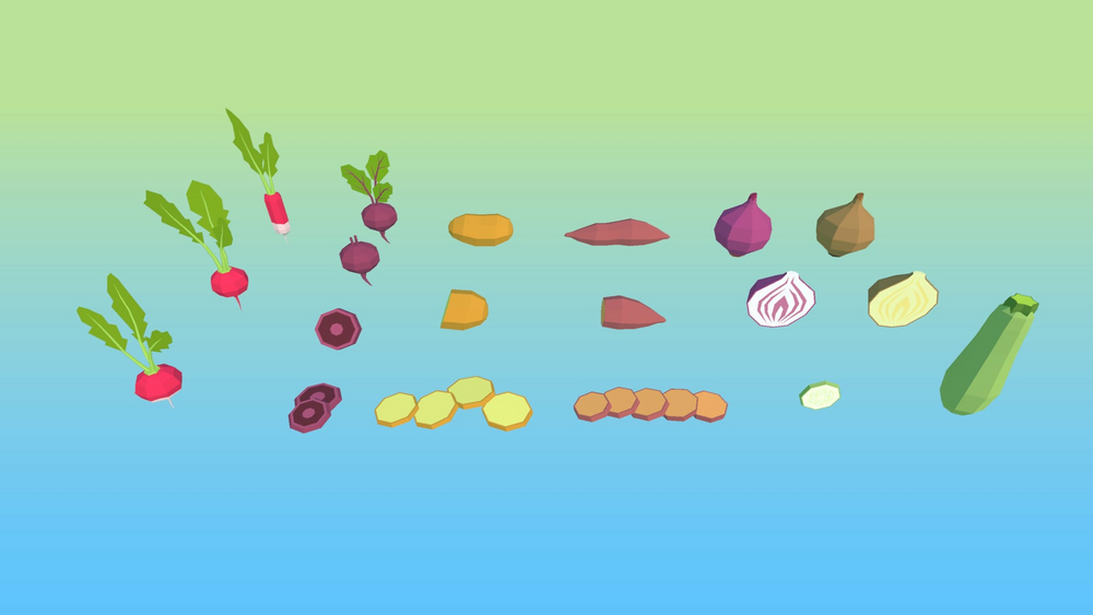 Food Pack: Low Poly Fruits & Vegetables 