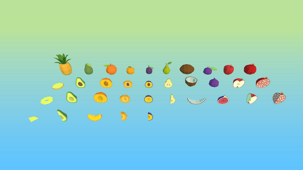 Food Pack: Low Poly Fruits & Vegetables 