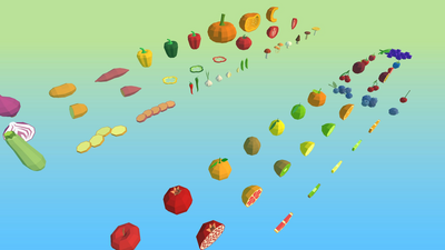 Food Pack: Low Poly Fruits & Vegetables 