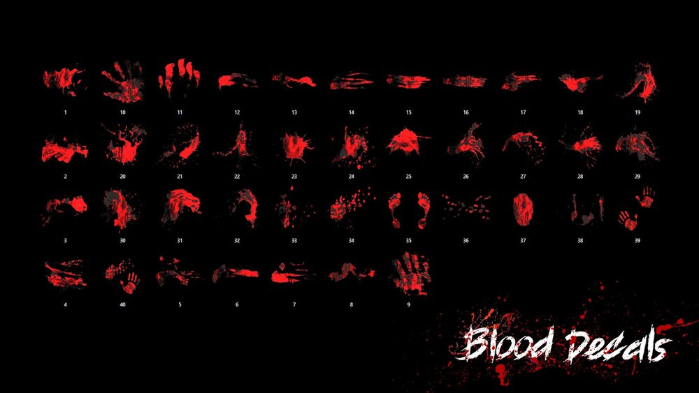 40 Pcs Blood Decal Material Bundle 