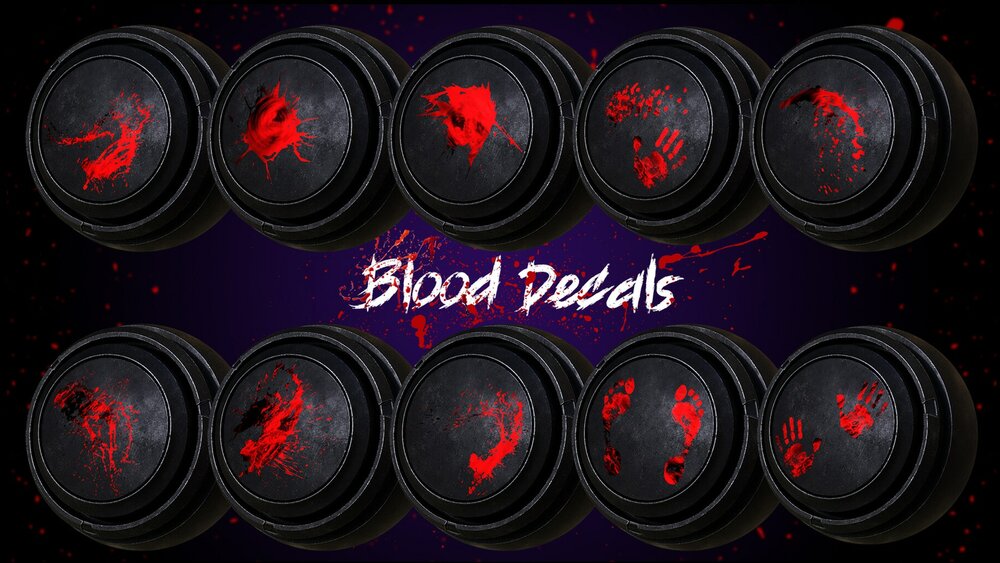 40 Pcs Blood Decal Material Bundle 