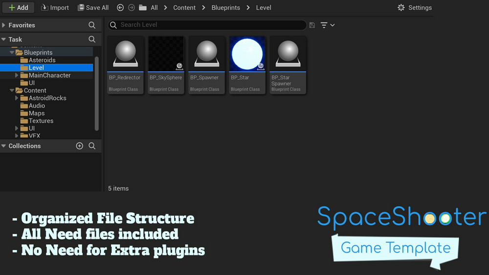 Top Down Space Shooter Game Template Plugin 