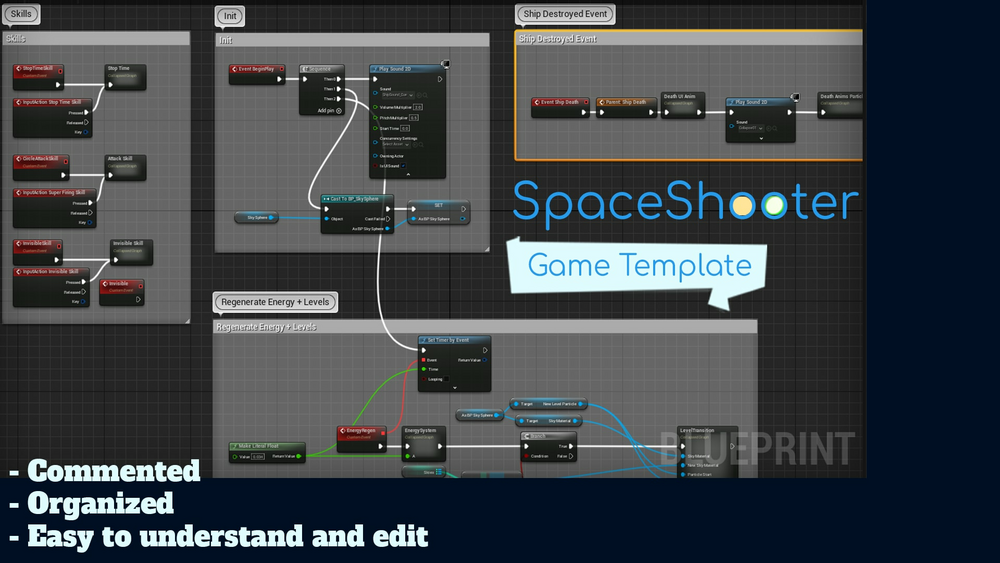 Top Down Space Shooter Game Template Plugin 