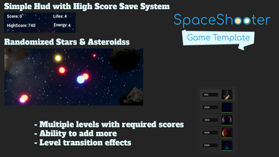 Top Down Space Shooter Game Template Plugin 