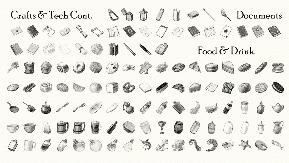 Drawings / Icons Art MegaPack for GUI - Fantasy & Modern Icons 