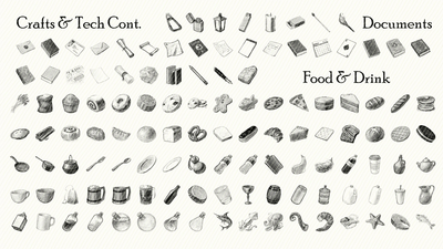 Drawings / Icons Art MegaPack for GUI - Fantasy & Modern Icons 