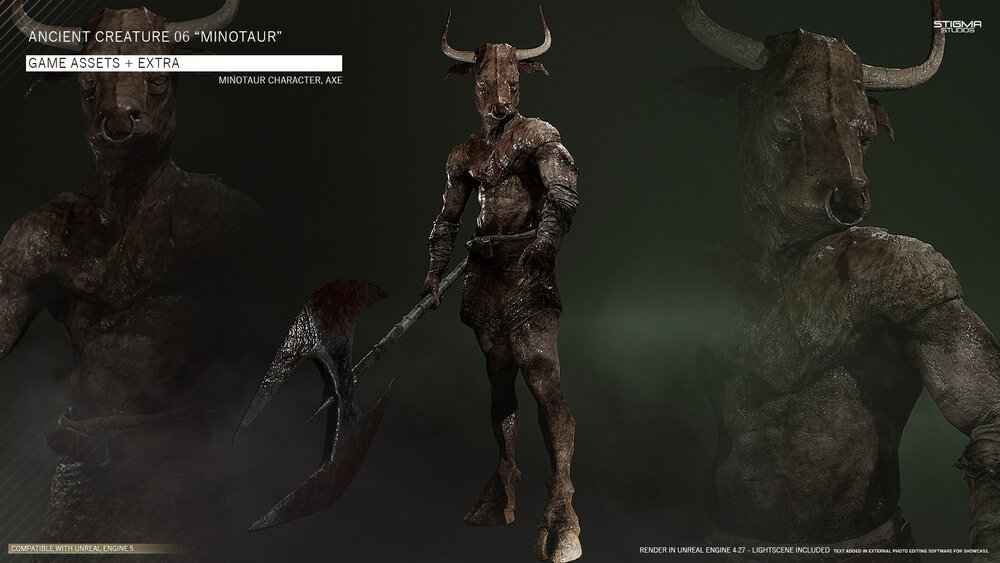 Ancient Creature 06 "Minotaur" - Game Assets + Extra 