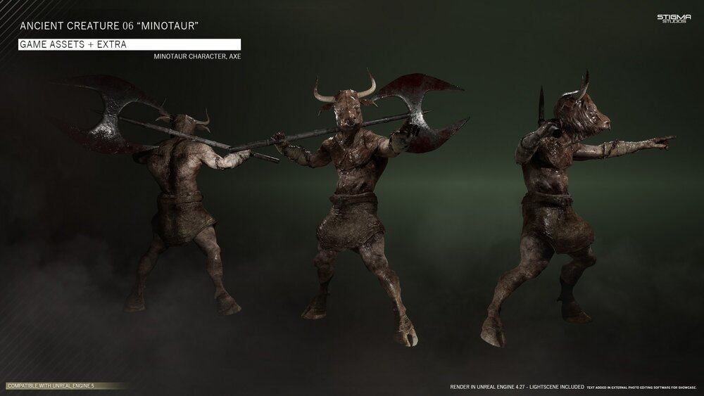 Ancient Creature 06 "Minotaur" - Game Assets + Extra 