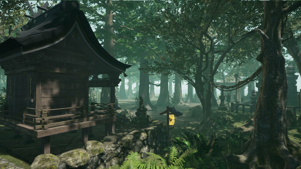 Oriental Forest Trees, Temple And Grave Props 