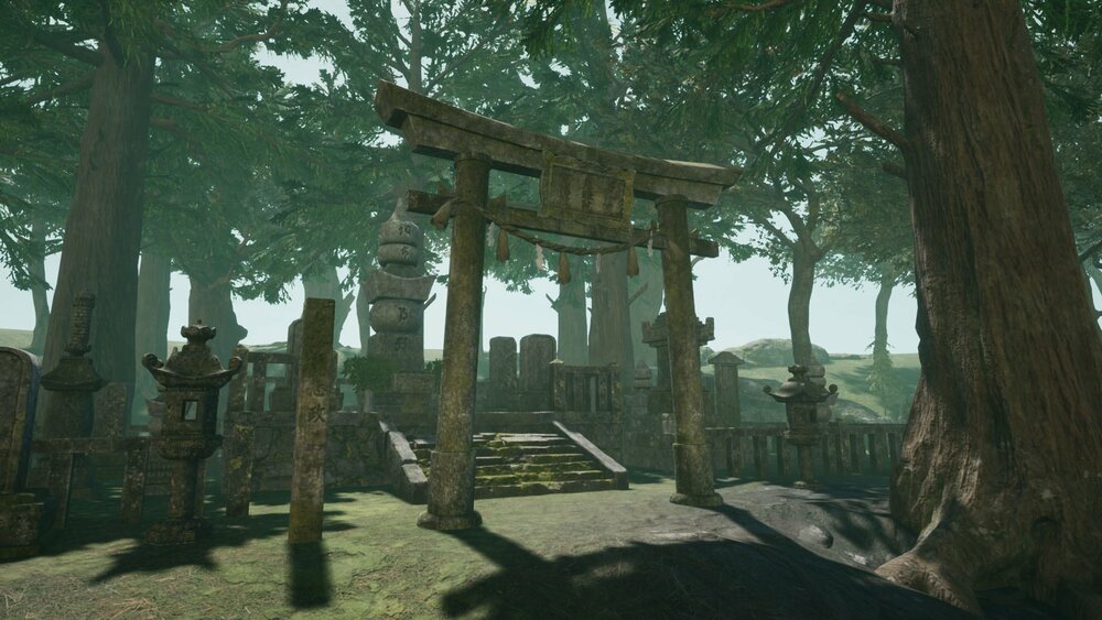 Oriental Forest Trees, Temple And Grave Props 