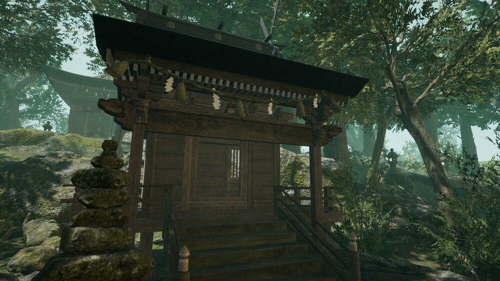 Oriental Forest Trees, Temple And Grave Props 