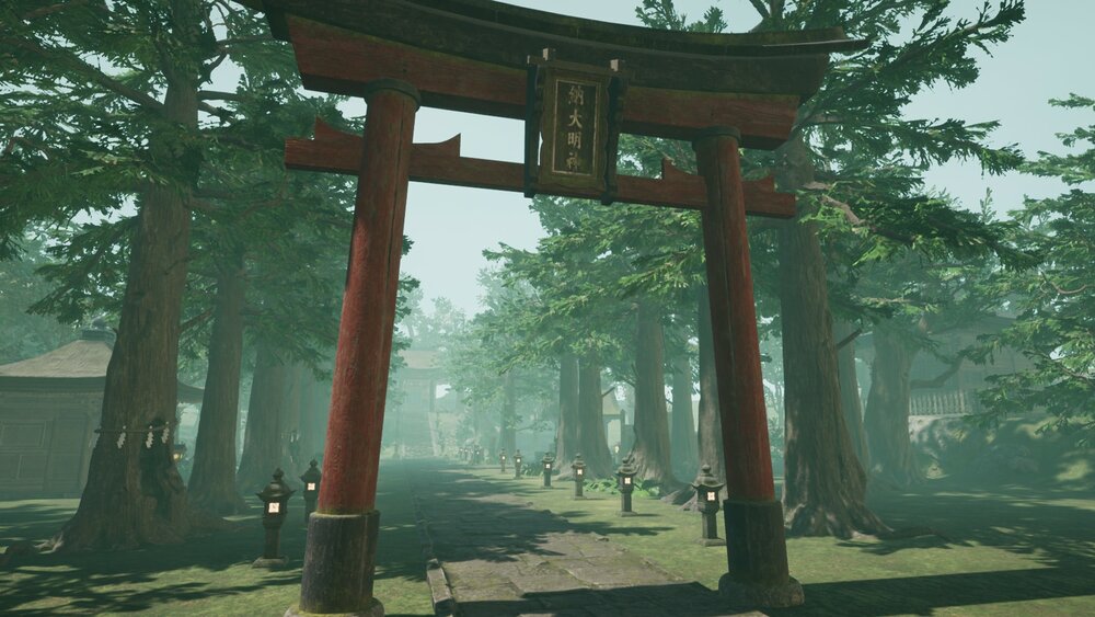 Oriental Forest Trees, Temple And Grave Props 