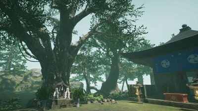 Oriental Forest Trees, Temple And Grave Props 