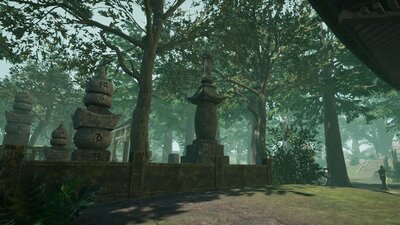 Oriental Forest Trees, Temple And Grave Props 