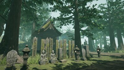 Oriental Forest Trees, Temple And Grave Props 