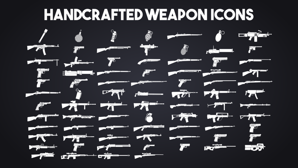 Weapon Icons - (WW1, WW2, Modern) Handcrafted - 2K 