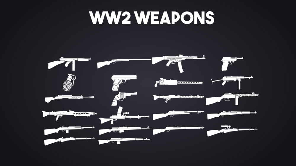 Weapon Icons - (WW1, WW2, Modern) Handcrafted - 2K 