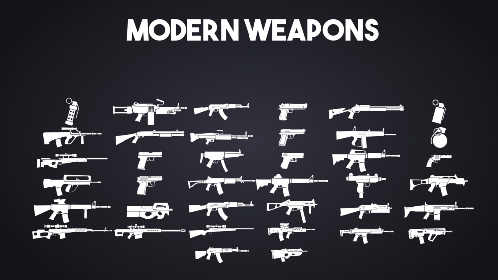 Weapon Icons - (WW1, WW2, Modern) Handcrafted - 2K 