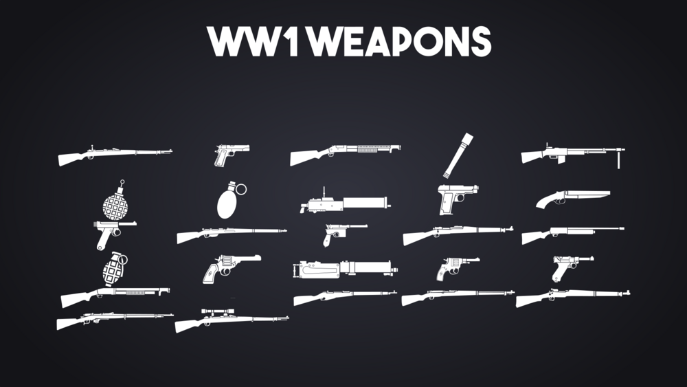 Weapon Icons - (WW1, WW2, Modern) Handcrafted - 2K 