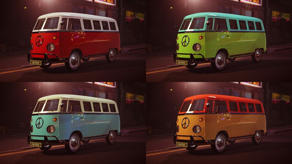 Realistic Microbus 1960-70s USA 