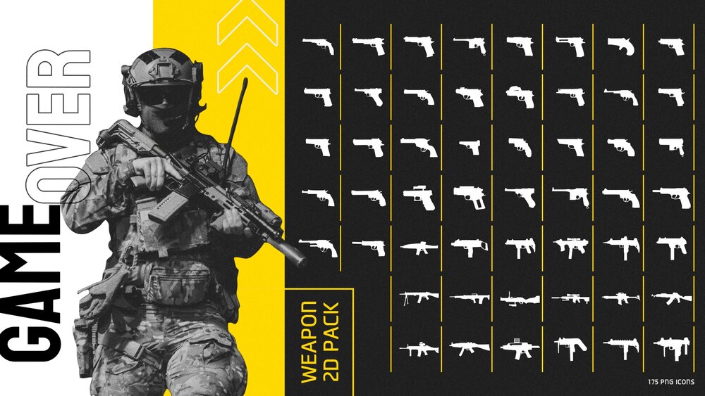 2D Weapon Icons Pack 