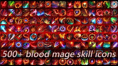 500+ blood mage skill icons 