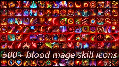 500+ blood mage skill icons 