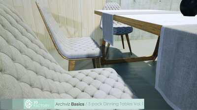 ArchViz Basics - 5 Pack Dining tables 