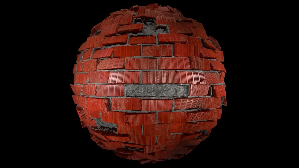 Realistic PBR 50 Pcs Brick Material Pack / 4K 