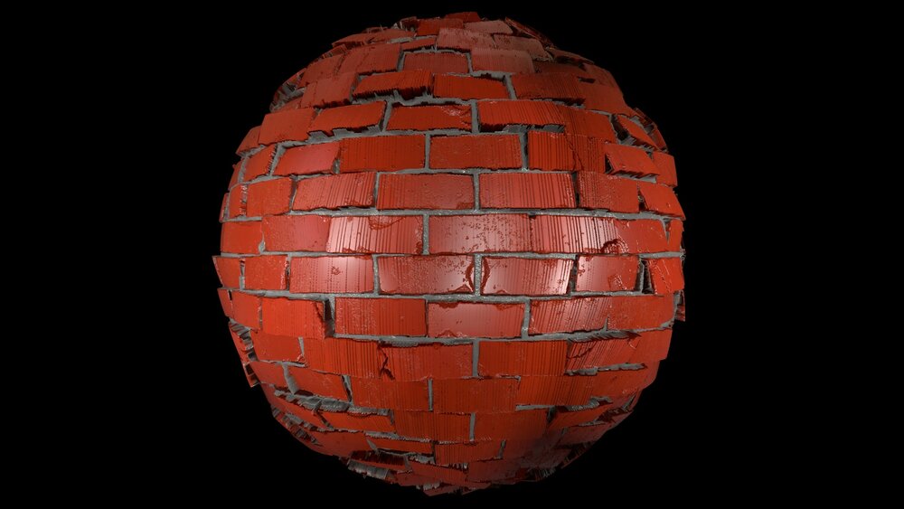 Realistic PBR 50 Pcs Brick Material Pack / 4K 