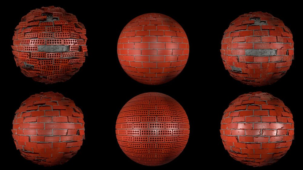 4K Realistic PBR 20 Pcs Brick Material Pack V1 