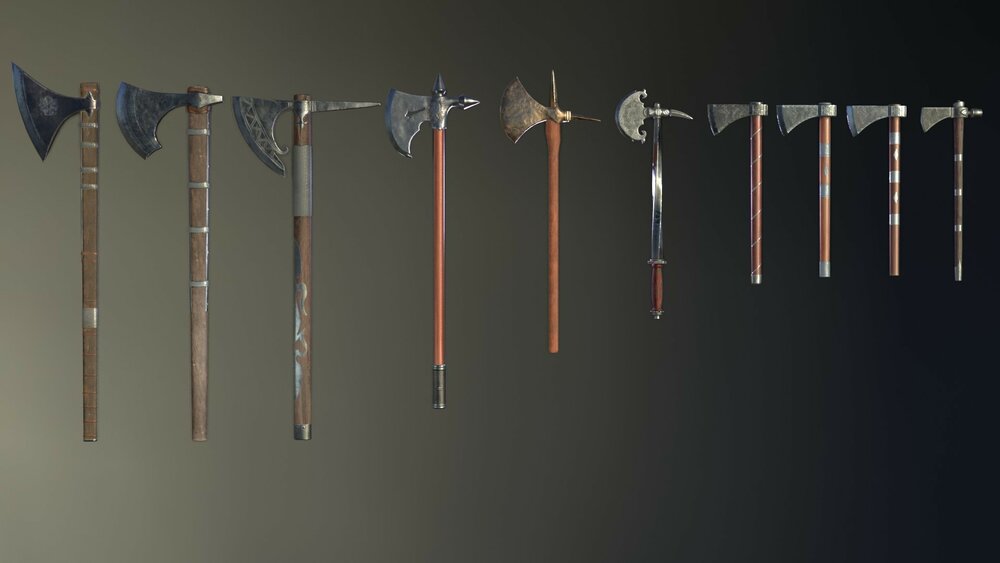 Medieval Ax Set 02 