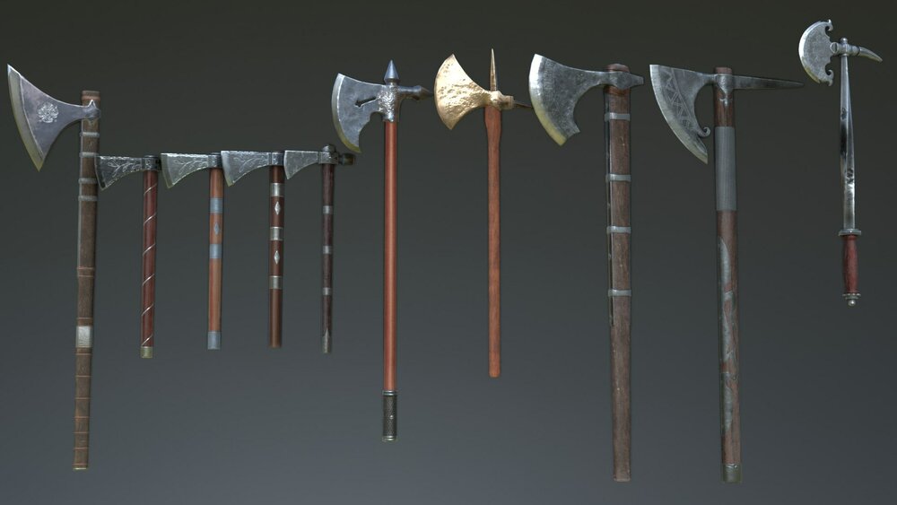 Medieval Ax Set 02 