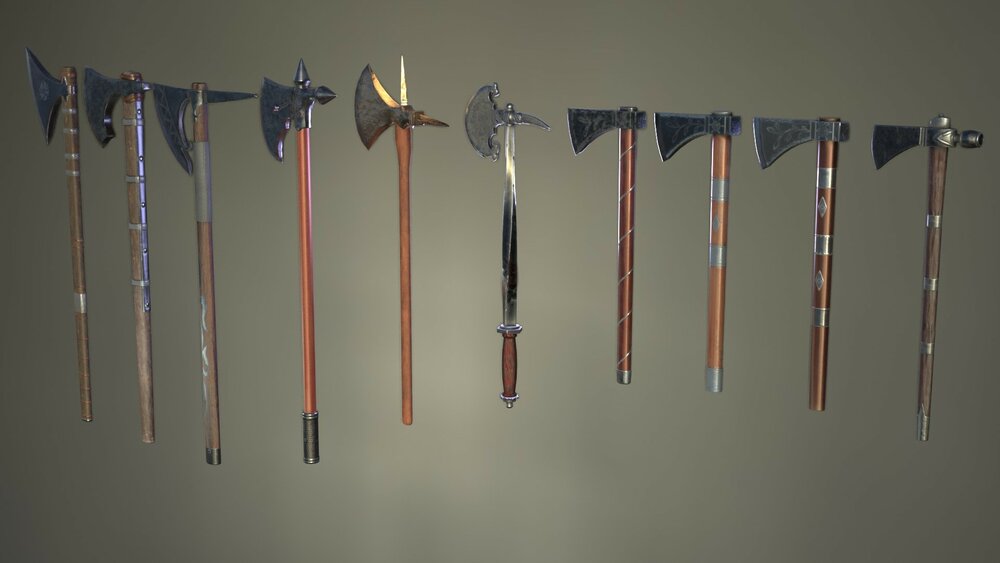 Medieval Ax Set 02 