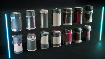 Low Poly SciFi Capsules Props 