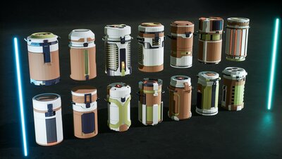 Low Poly SciFi Capsules Props 