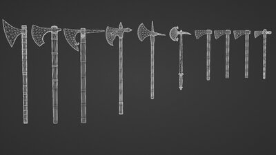 Medieval Ax Set 02 