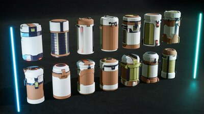 Low Poly SciFi Capsules Props 