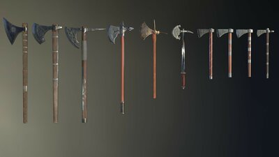 Medieval Ax Set 02 