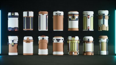 Low Poly SciFi Capsules Props 