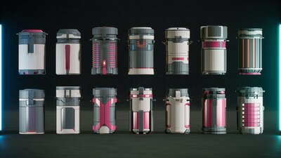 Low Poly SciFi Capsules Props 