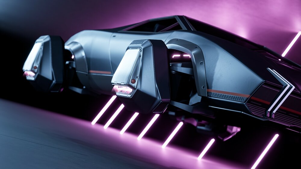 SciFi Cyber Hover Car 2 